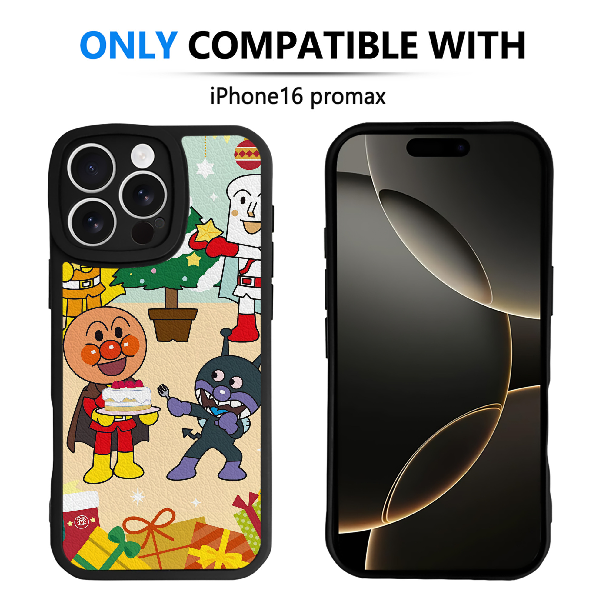 （画像用） アンパンマン Anpanman 【iPhone 16シリーズ対応】シリコンスマホケース（レザー調） 材質：シリコン